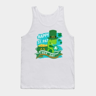 Happy St Pat Trex Day Dino St Patricks Day Tank Top